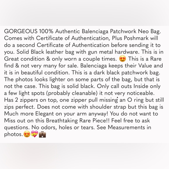 BALENCIAGA Neo Patchwork Classic City Shoulder Bag Black leather Balenciaga 🔥 - Picture 17 of 17